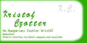 kristof czotter business card